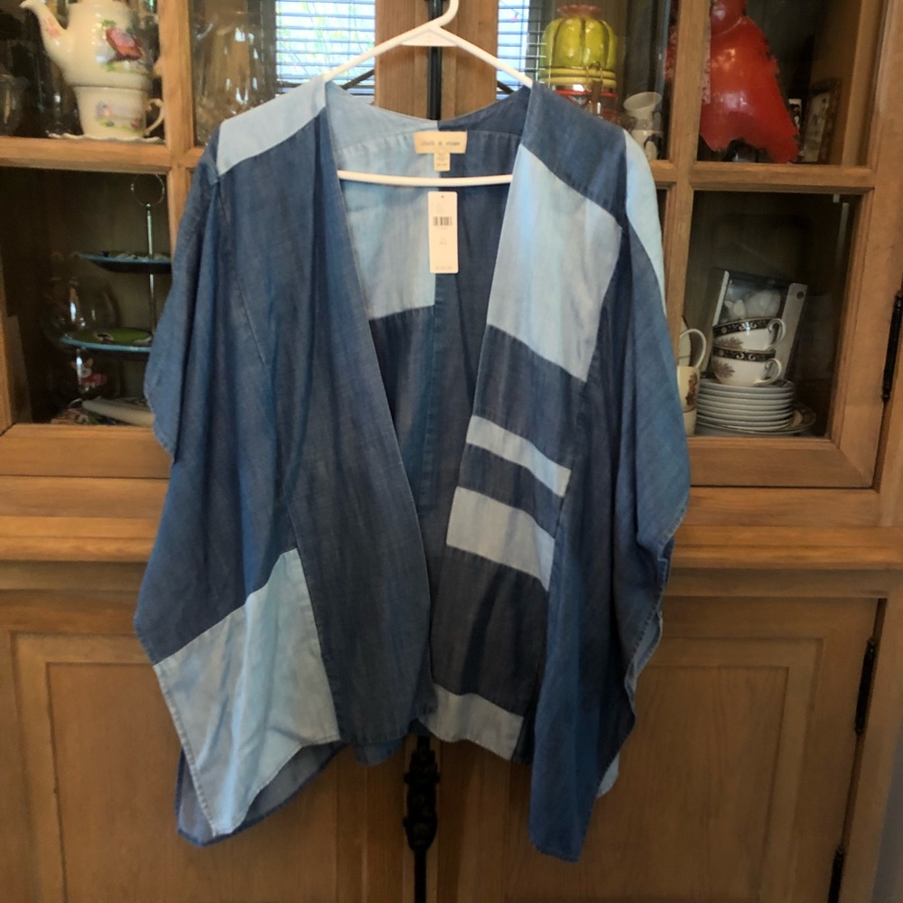 Cloth and stone one size fits all rayon patchwork jacket! New with tags!